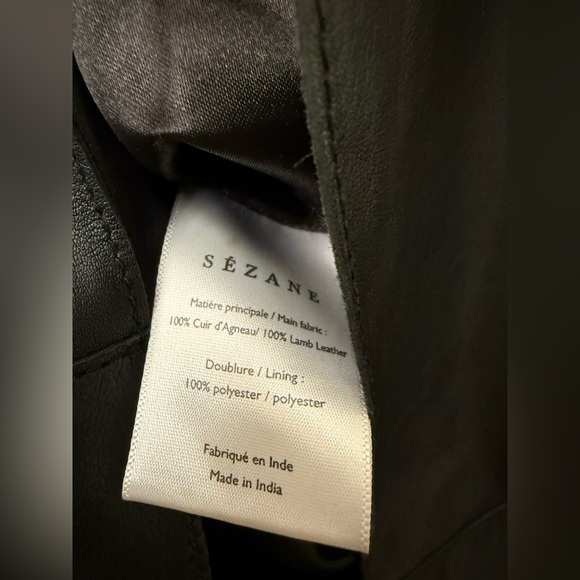 EUC Sezane jupe cuir Black Leather Skirt - Picture 9 of 10